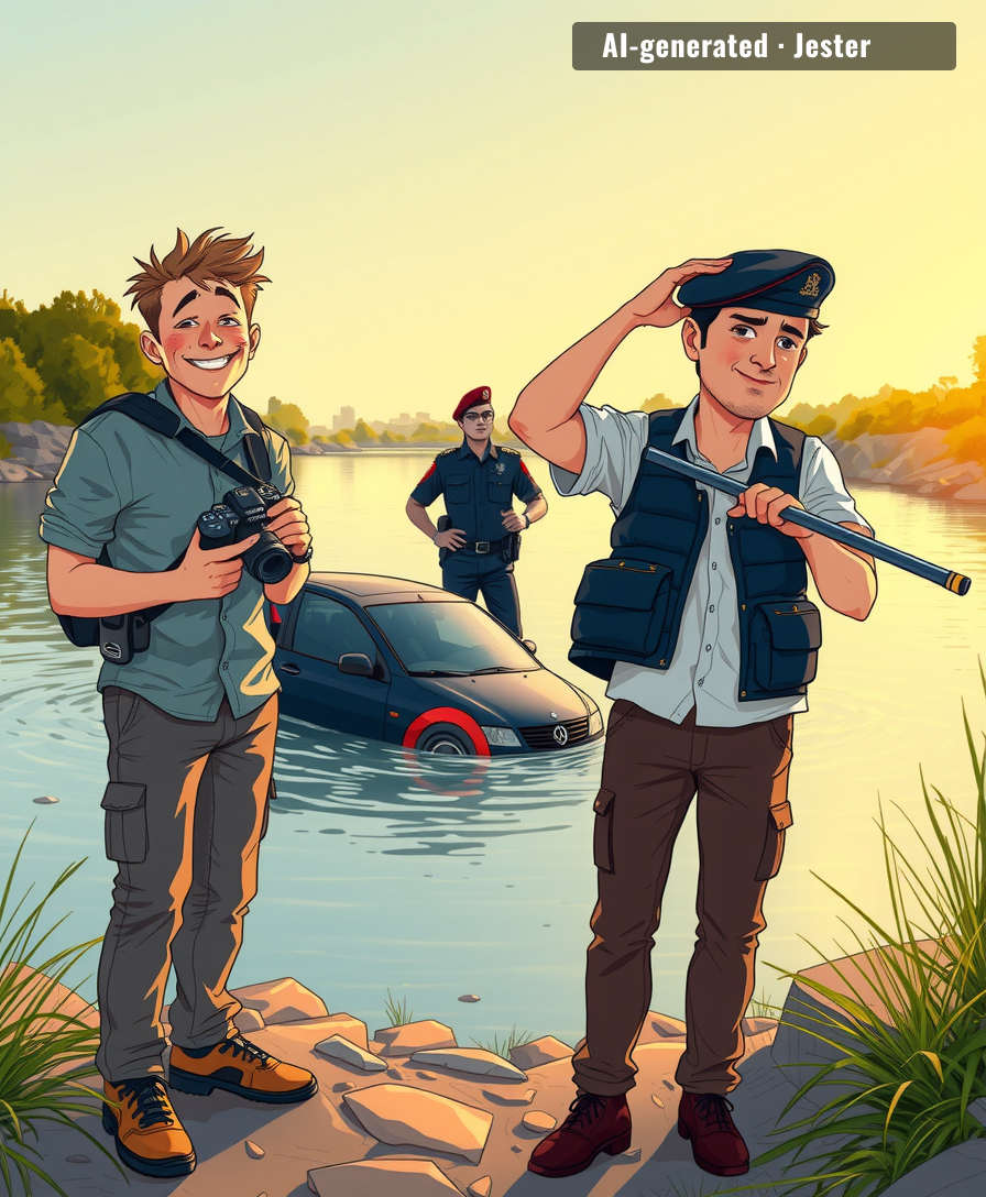 Nothing says 'French efficiency' like needing American YouTubers to find a car in a river.