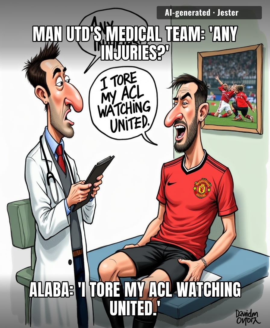 David Alaba's medical at United is just him asking the club doctor for therapy after watching their defense.