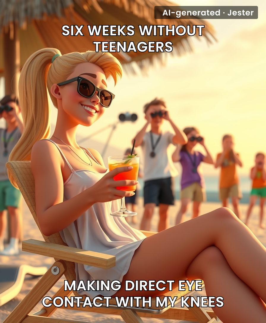 Finally, a six-week break from teenage objectification—or as teachers call it, 'the real summer holiday.'
