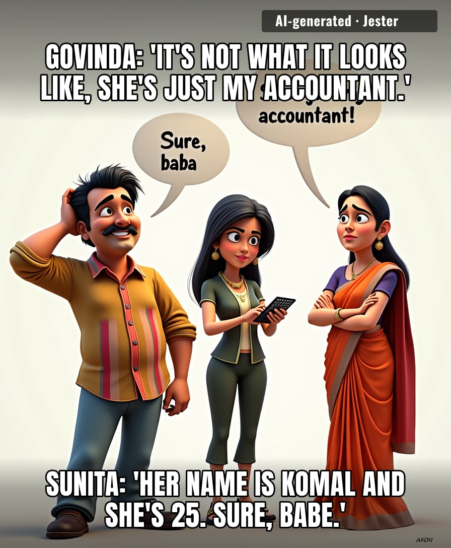 Sunita Ahuja has the patience of a saint — she's been ignoring red flags since the 90s, back when they were called 'work commitments.'
