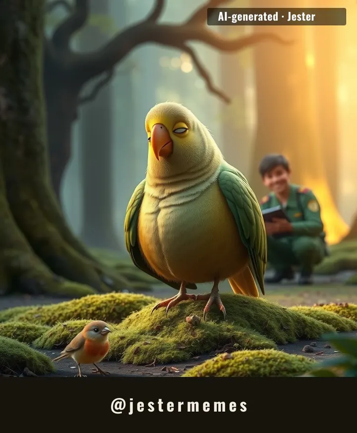 300 kākāpō on Earth, and every single one still heavier than your gym bag.