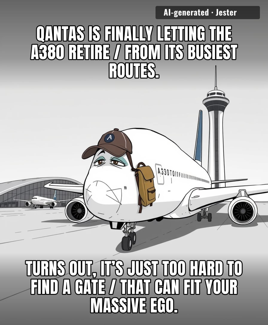 The A380 is essentially the 'I need to find myself' friend who keeps quitting jobs while everyone else is still paying for the drinks.