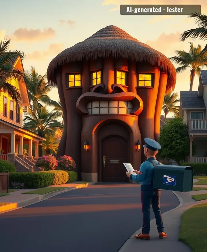 The only thing missing is a tiny umbrella in the chimney.
