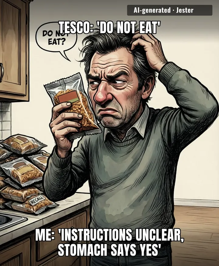 Modern food recalls are just the supermarket's way of saying 'we know you'll eat it anyway, but now it's on you.'