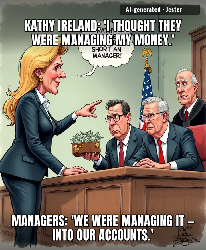 Kathy Ireland's managers took 'runway model' a little too literally — straight to the bank.