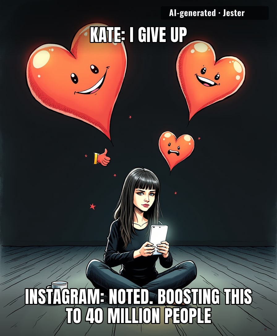 the algorithm doesn't care if you're sad, it cares if you're sad AND trending