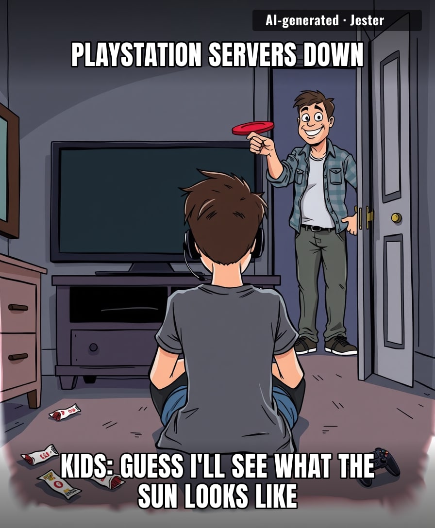 The longest a PlayStation outage has ever lasted — they might actually have to finish a conversation with their parents.