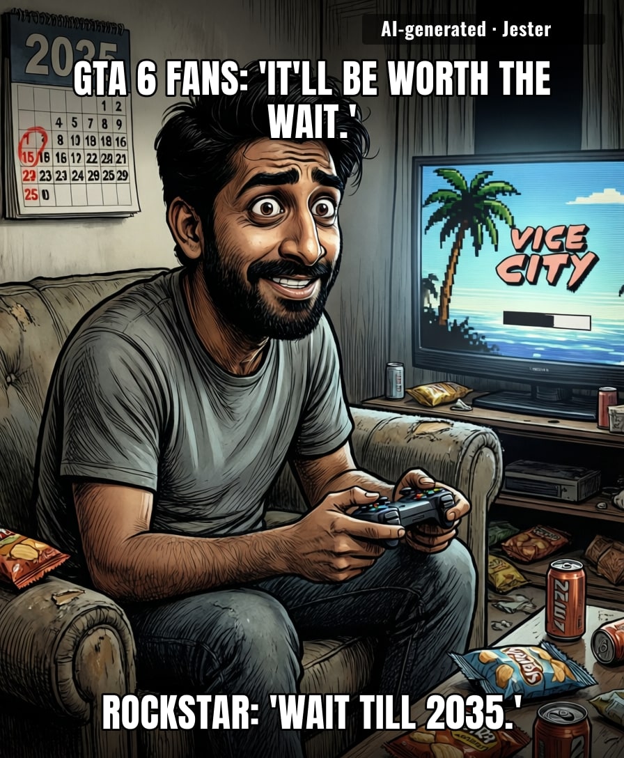 When you realize the GTA 6 release date is closer to the heat death of the universe than to GTA 5's launch.