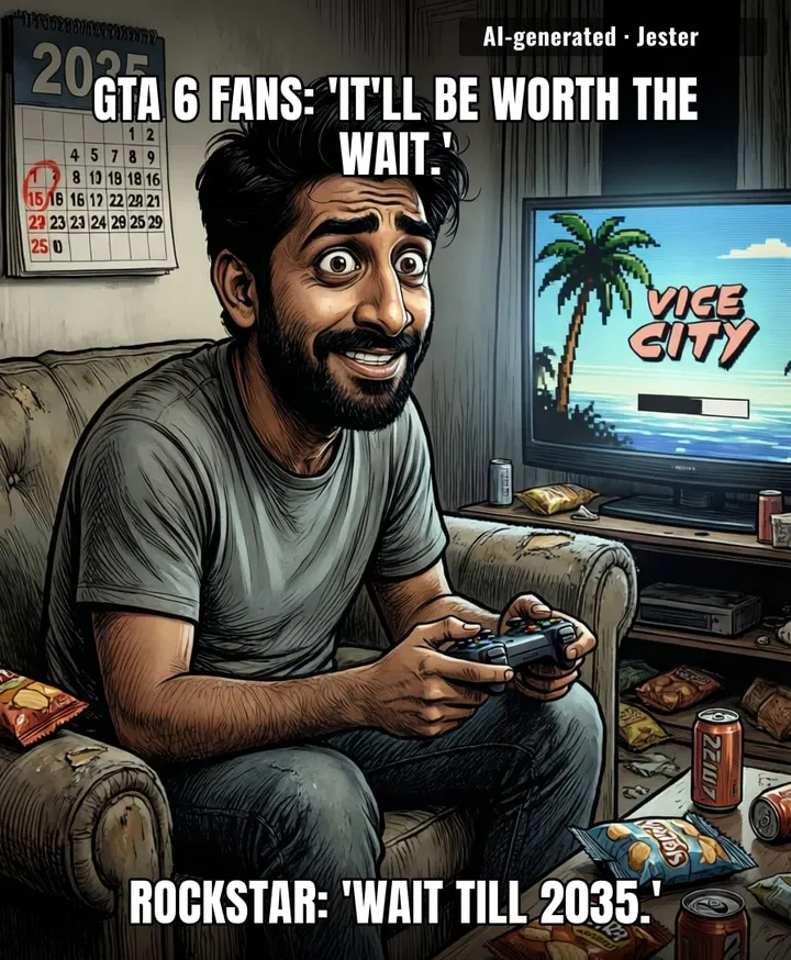 When you realize the GTA 6 release date is closer to the heat death of the universe than to GTA 5's launch.