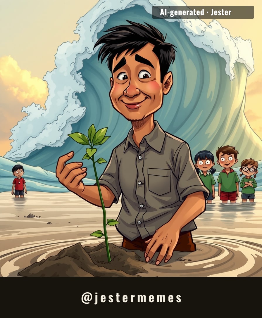 Harisyah's retirement plan: 25 hectares of mangroves and a village that won't wash away.