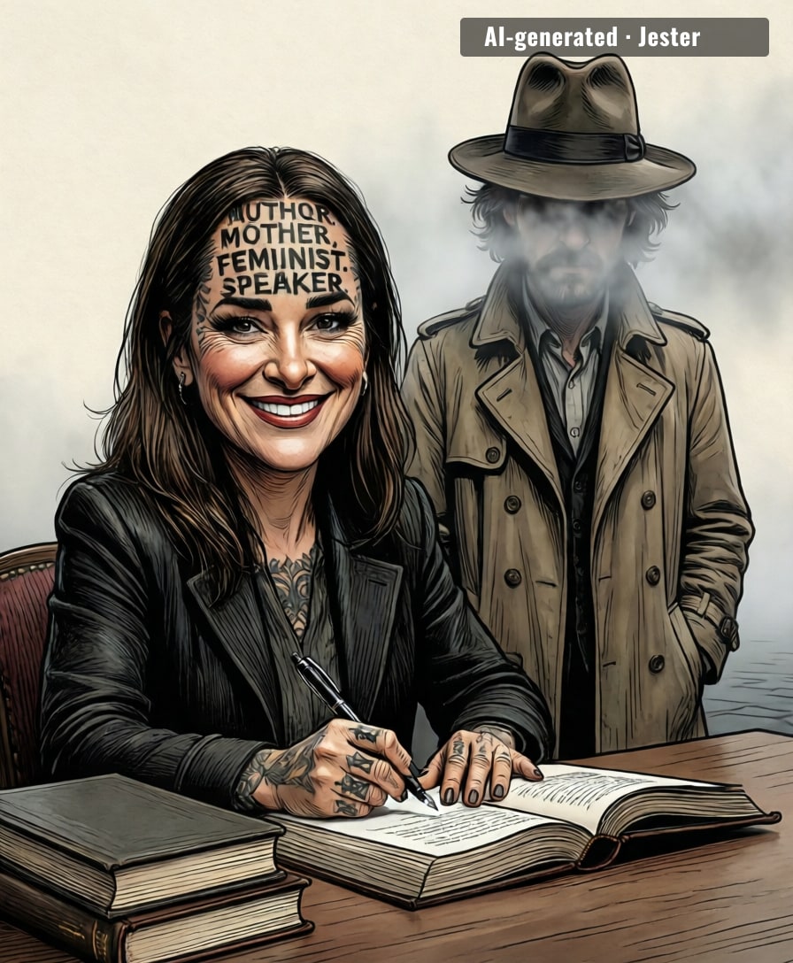 he gets to be mysterious, she gets to be a searchable keyword.