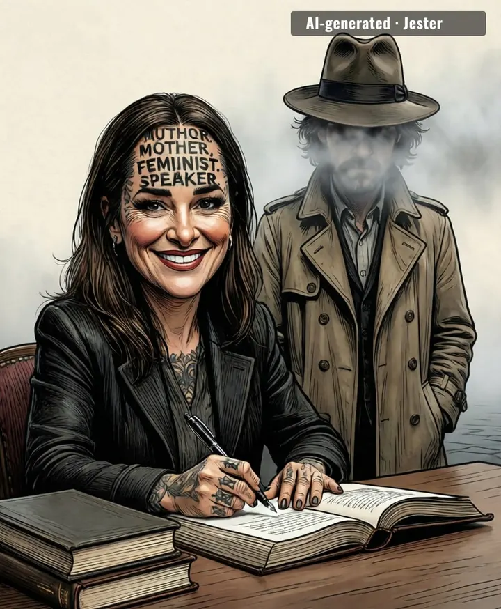 he gets to be mysterious, she gets to be a searchable keyword.