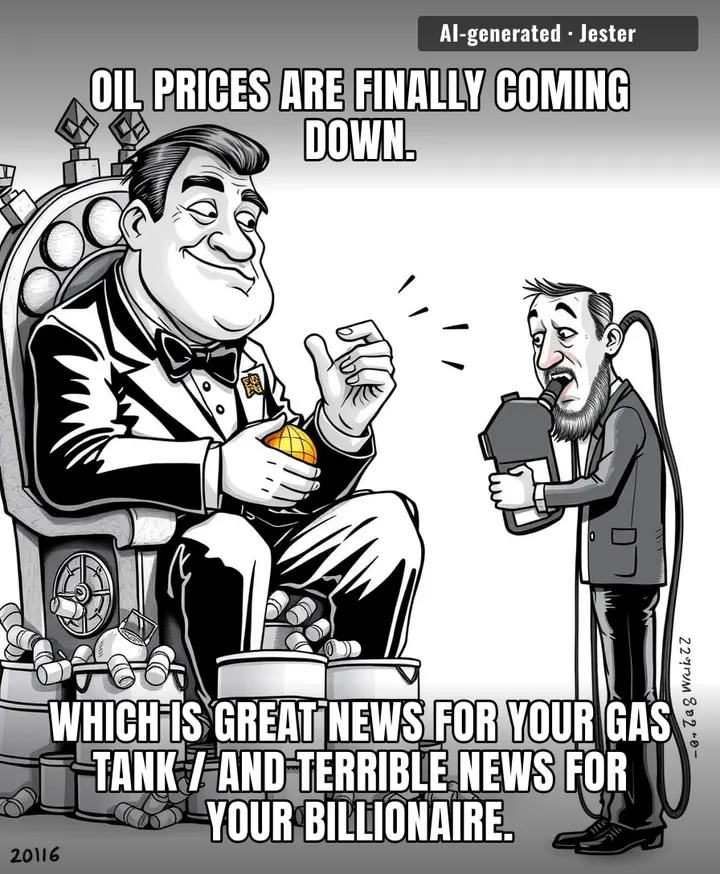 Turns out the only thing trickling down in this economy is the cost of fuel.