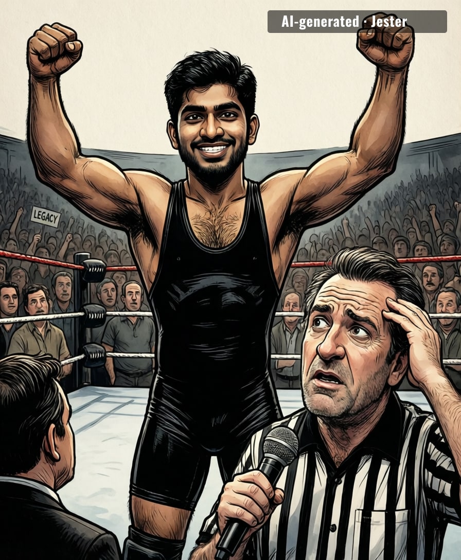 NXT's newest superstar: 100% nepotism, 0% charisma, and the crowd's still trying to figure out if that's a chant or a sneeze.