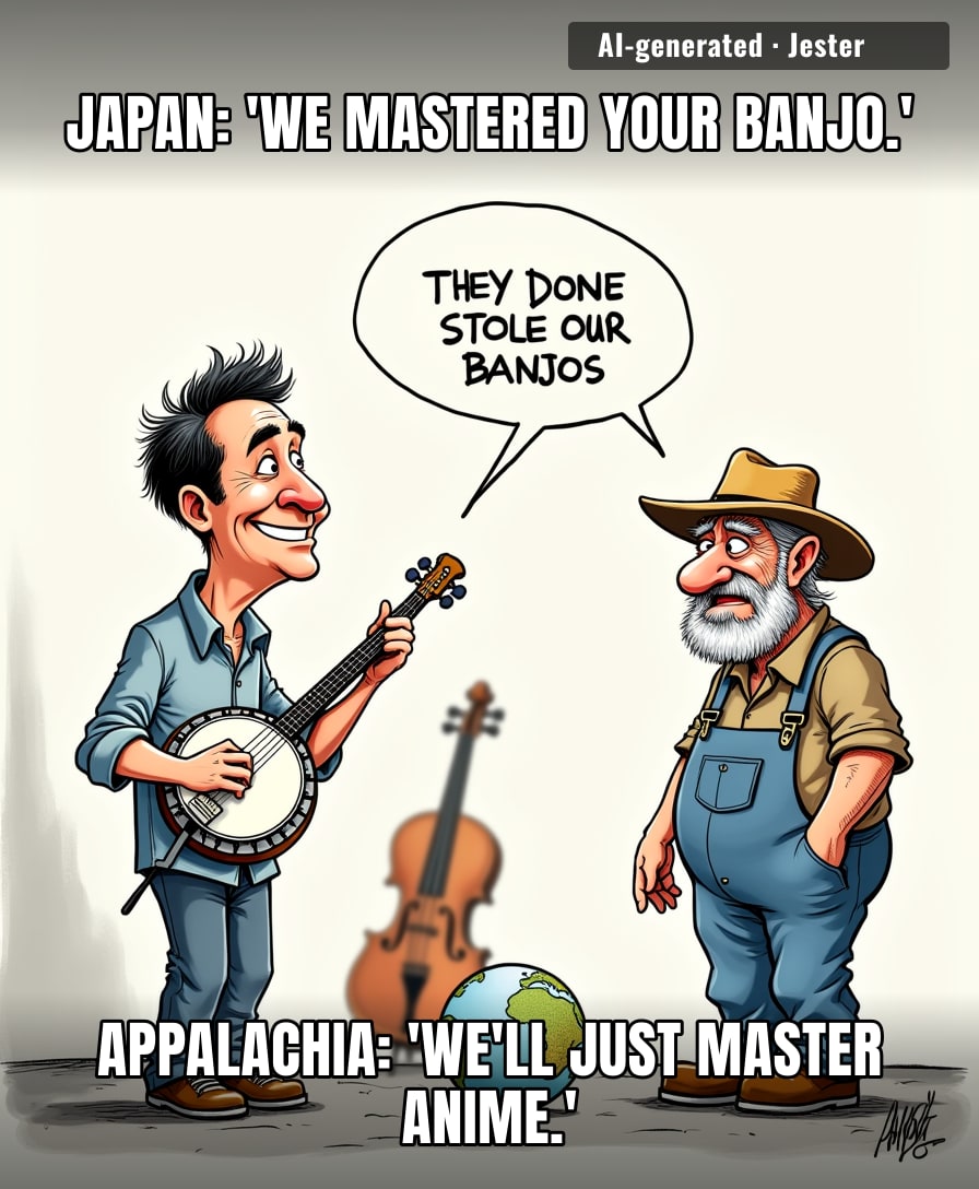 Somewhere in Kentucky, a banjo player just realized his entire culture has a Japanese speedrun.
