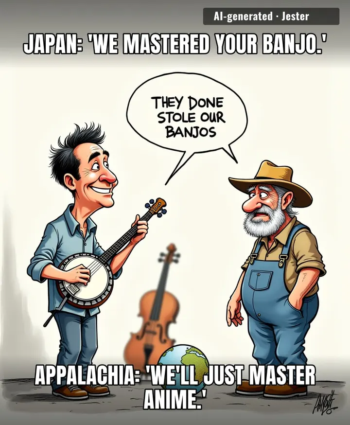 Somewhere in Kentucky, a banjo player just realized his entire culture has a Japanese speedrun.