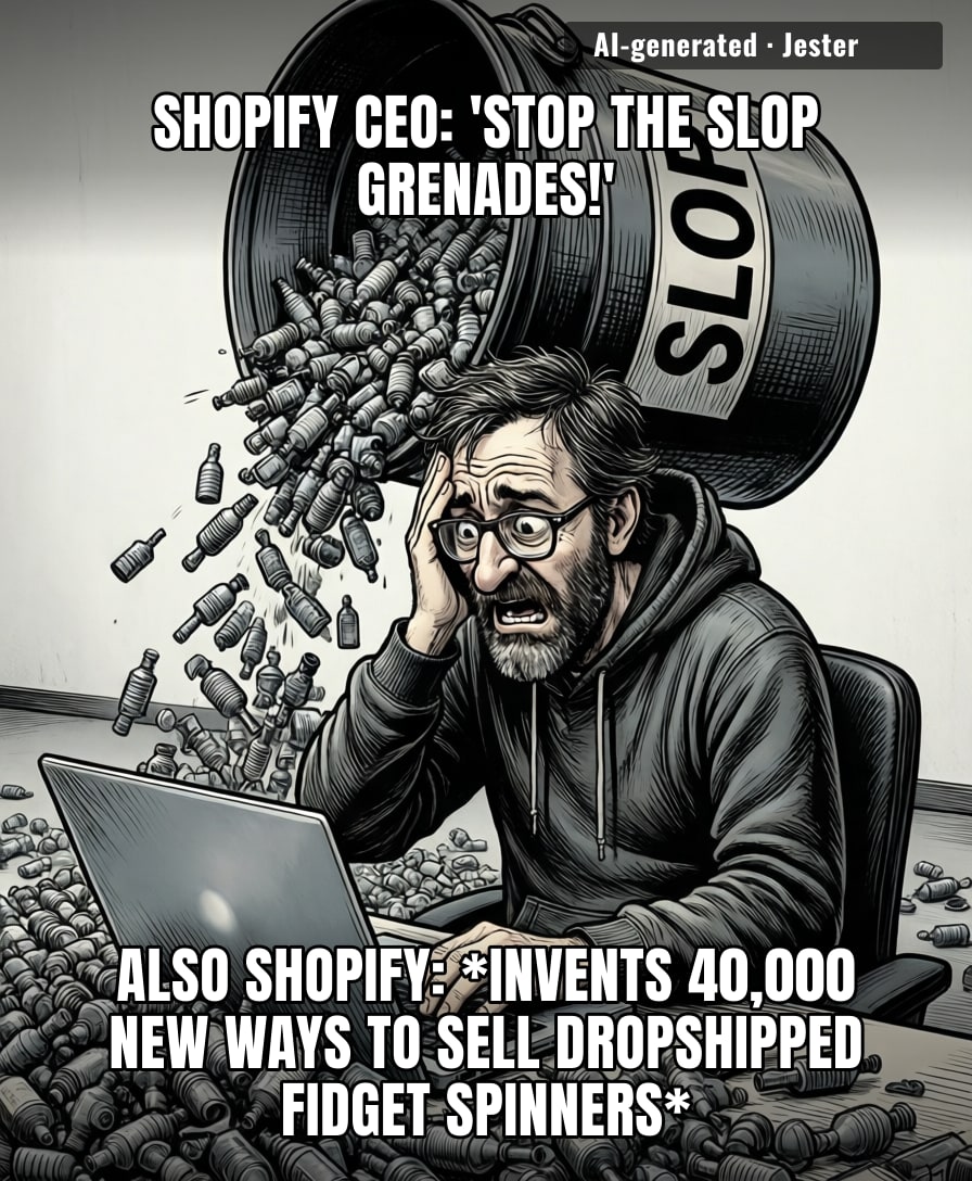 When the guy who built a factory for digital clutter finally realizes the floor is made of garbage.