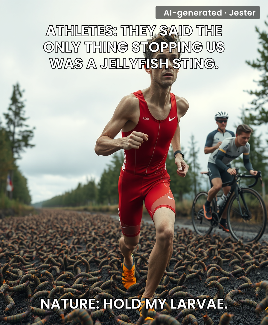 Sweden just learned that the real triathlon is man versus tiny crawling things with a grudge.