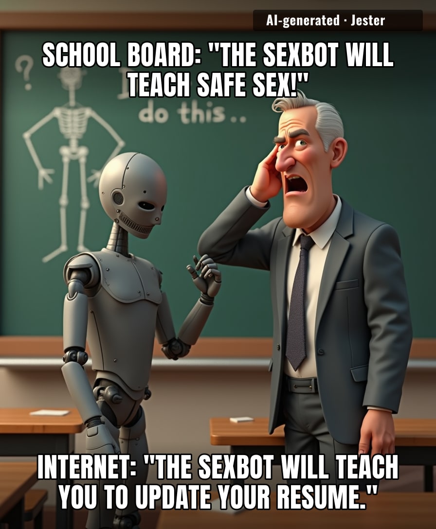 The only thing more embarrassing than a school buying a sex robot is the school having to hear a teenager explain why that's a bad idea.
