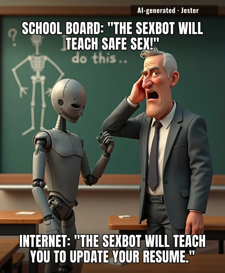 The only thing more embarrassing than a school buying a sex robot is the school having to hear a teenager explain why that's a bad idea.