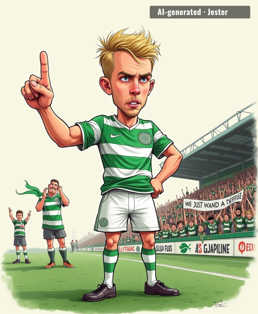 Celtic's title hopes hinge on a guy who's scored one goal and thinks he's the whole squad — I've seen this confidence in every group project ever.
