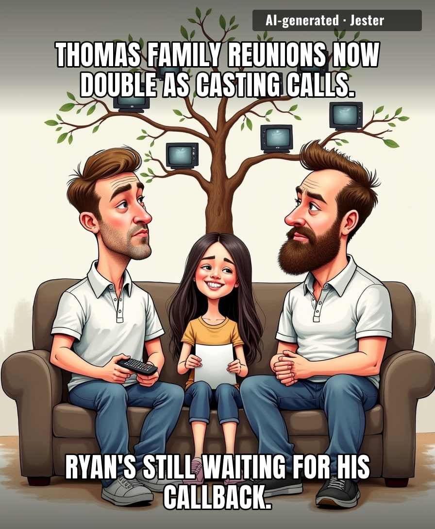 The Thomas family tree is basically a TV guide now — you just can't tell the branches without a remote.