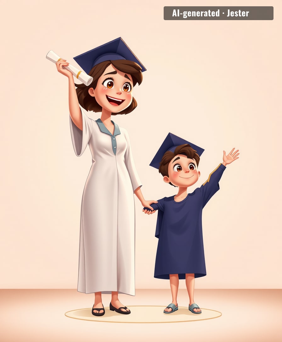 Took her the scenic route, but she still arrived before most of her classmates had a mortgage.
