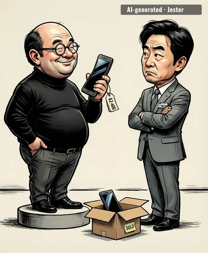 Samsung's phone folds in half. Apple's folds in 2027, for $2,400, and calls it Courage.