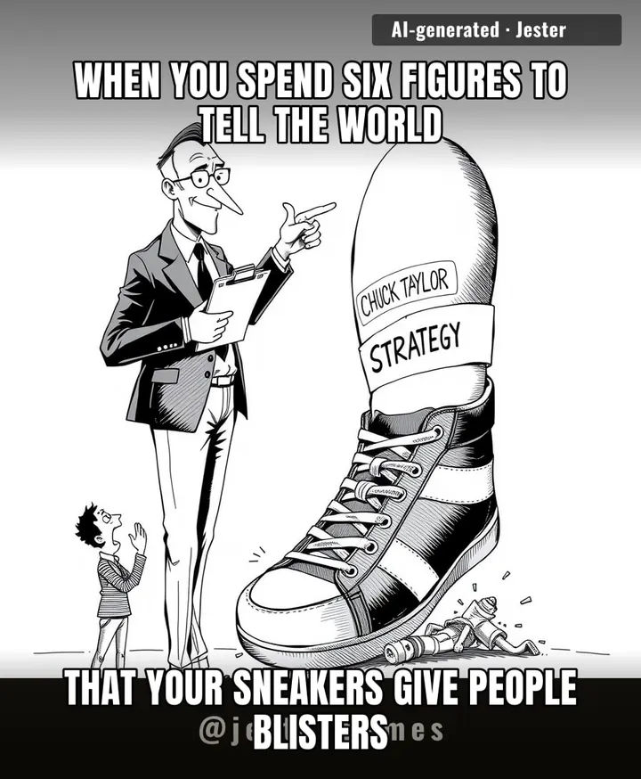 Congratulations to the marketing team for successfully convincing us that the shoes we already bought are actually a cry for help.