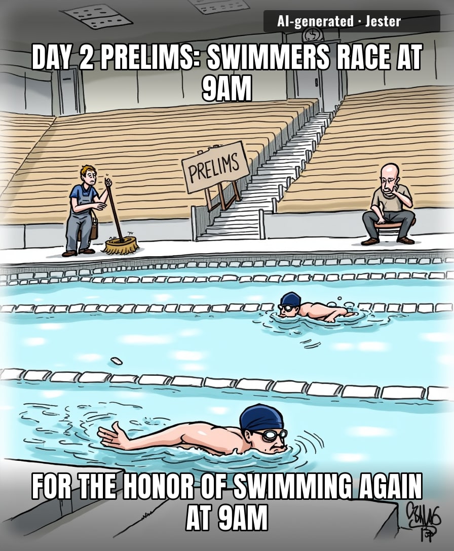 The only thing more pointless than waking up for prelims is watching them, and yet here we all are, pretending it's a lifestyle.