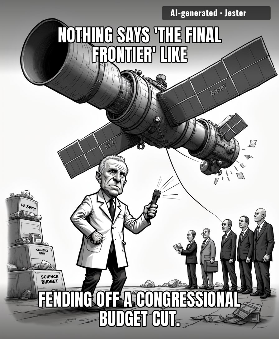 Turns out the best way to get a massive NASA budget is to tell Congress it's actually an old spy satellite you forgot to throw away.