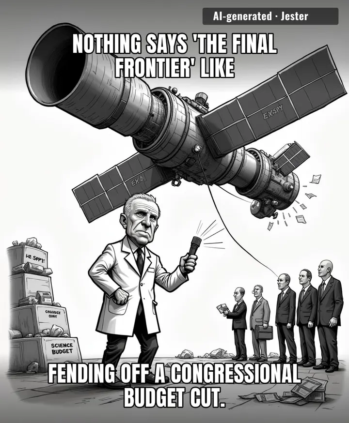 Turns out the best way to get a massive NASA budget is to tell Congress it's actually an old spy satellite you forgot to throw away.