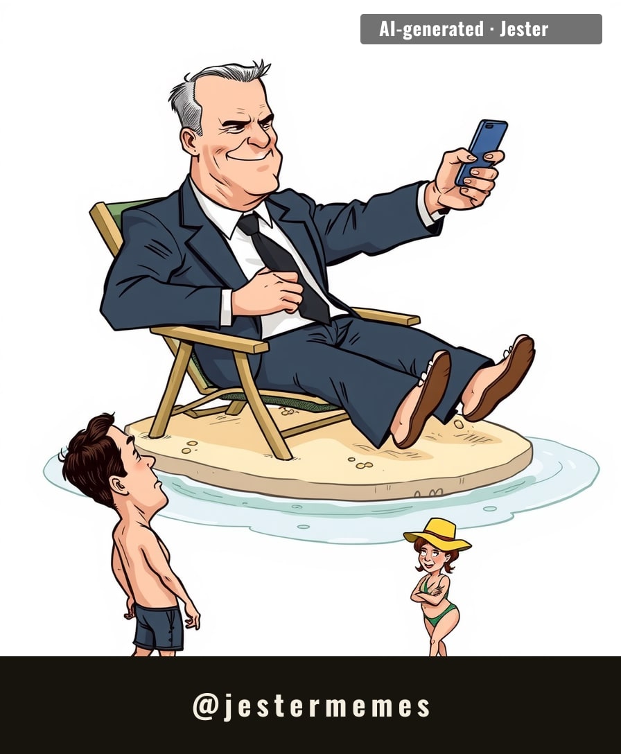 Just imagine being so rich you auction off an island and still check your inbox like it's a groupon for a timeshare.