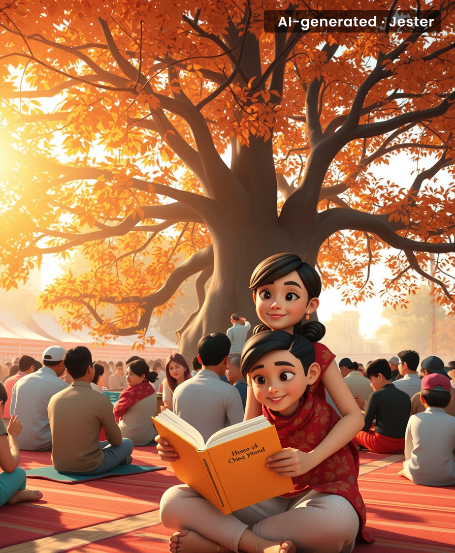 When the Chinar leaves offer shade, the books do the rest.