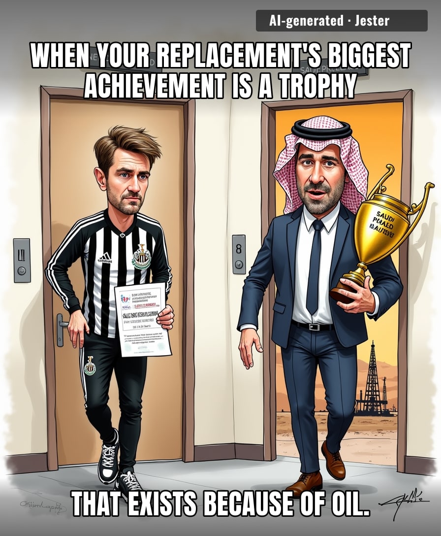 Newcastle swapped a manager who took them to the Champions League for one who won a league where the only competition is who has the deepest pockets.