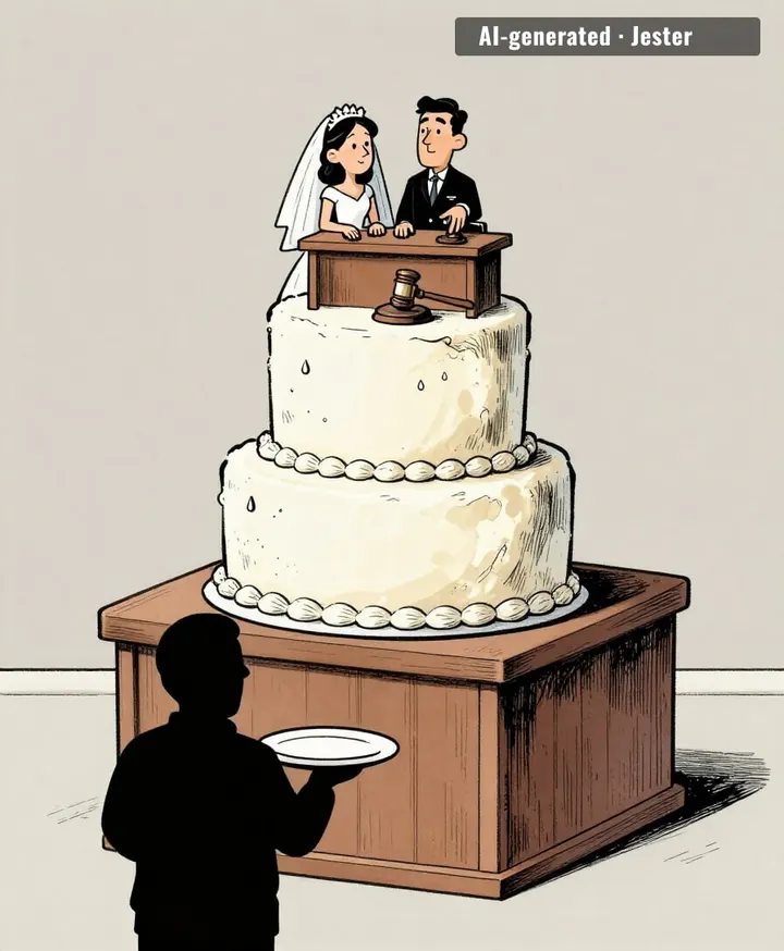the marriage lasted three years, the cake lasted one.