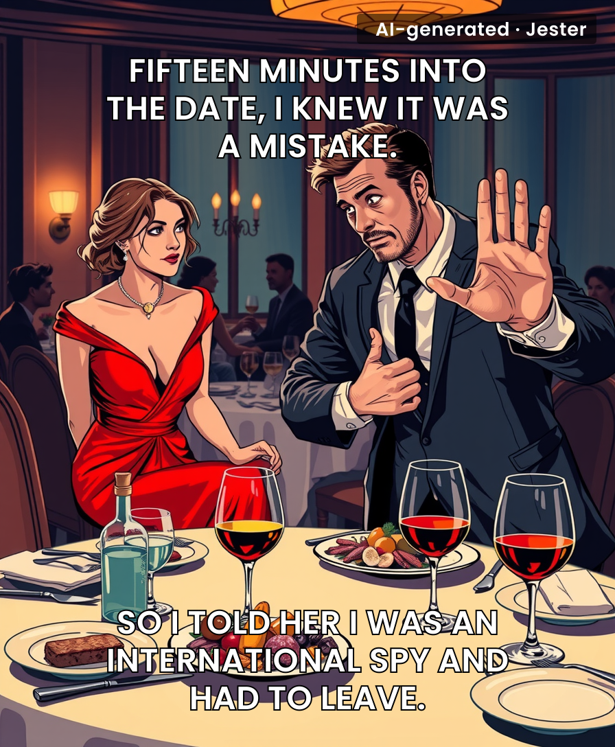 When your date is so bad you'd rather be on a secret mission with no backup.