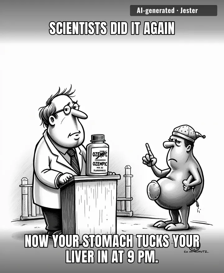 Ozempic: the first drug to make your liver call it a night before you do.