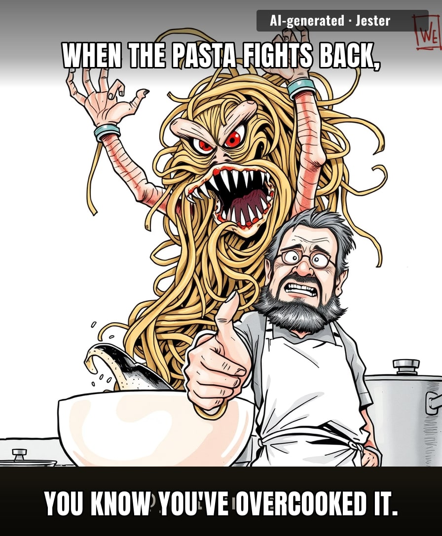 Finally, a pasta dish with more bite than a food critic who just got served pineapple pizza.