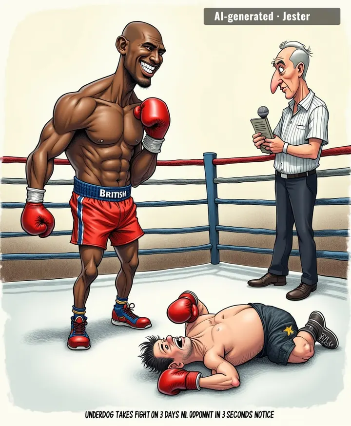 Turns out the only thing more unprepared than the underdog was the guy who forgot the fight was today.