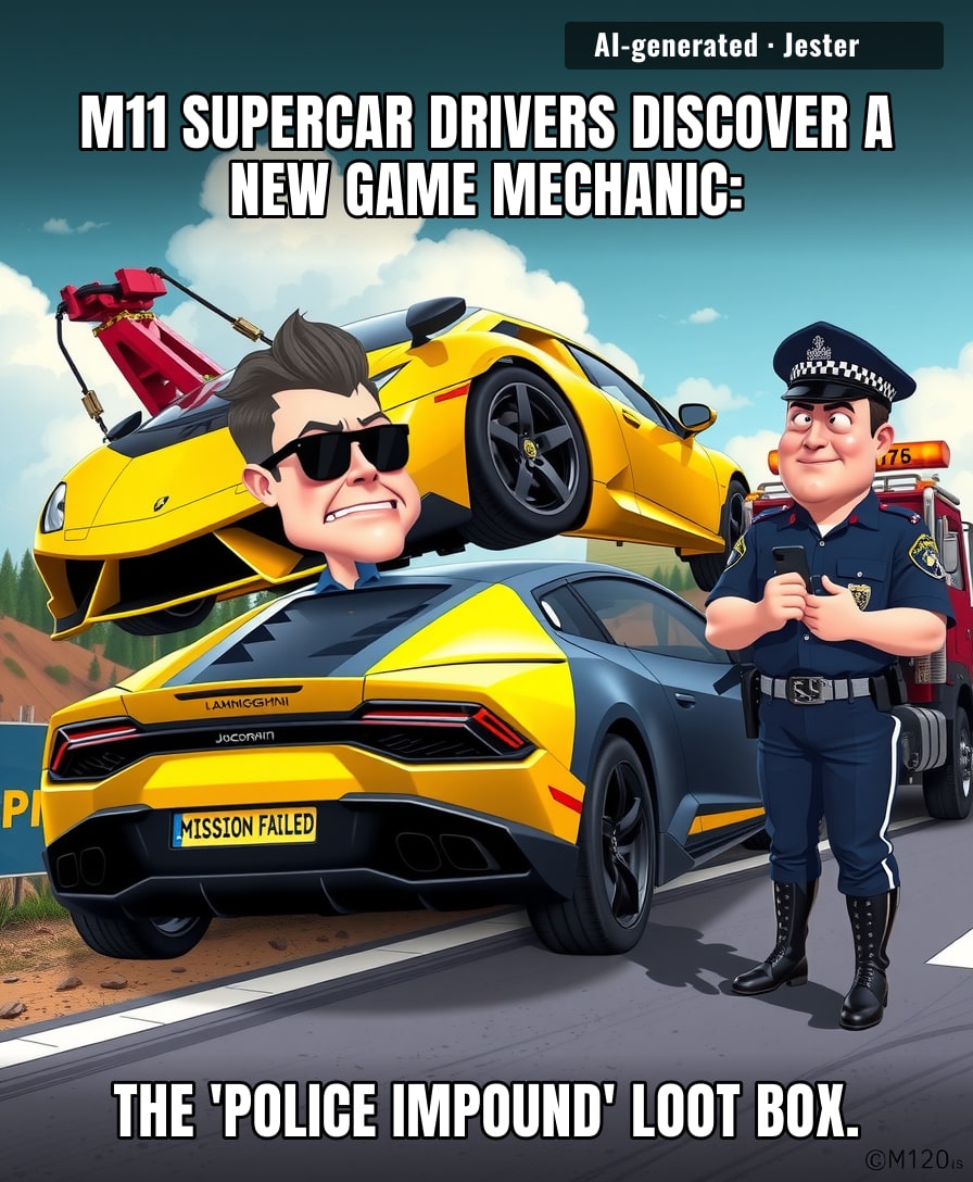 When you try to unlock the 'Top Speed' achievement but accidentally trigger the 'License Revoked' ending.