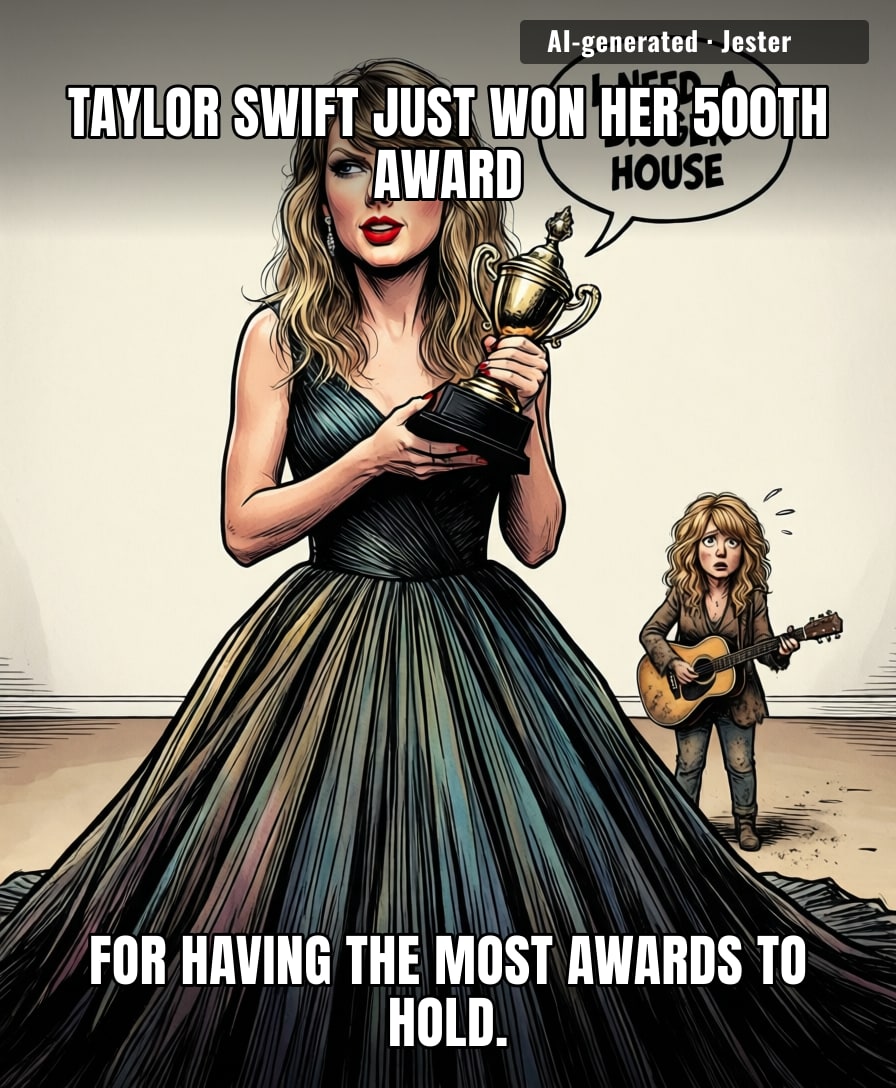 At this point the VMA trophy is just a recurring subscription Taylor pays to her own living room.