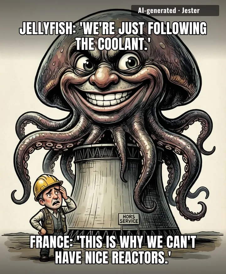 Second time this year — at this point the jellyfish are just collecting frequent flier miles in the coolant pipes.
