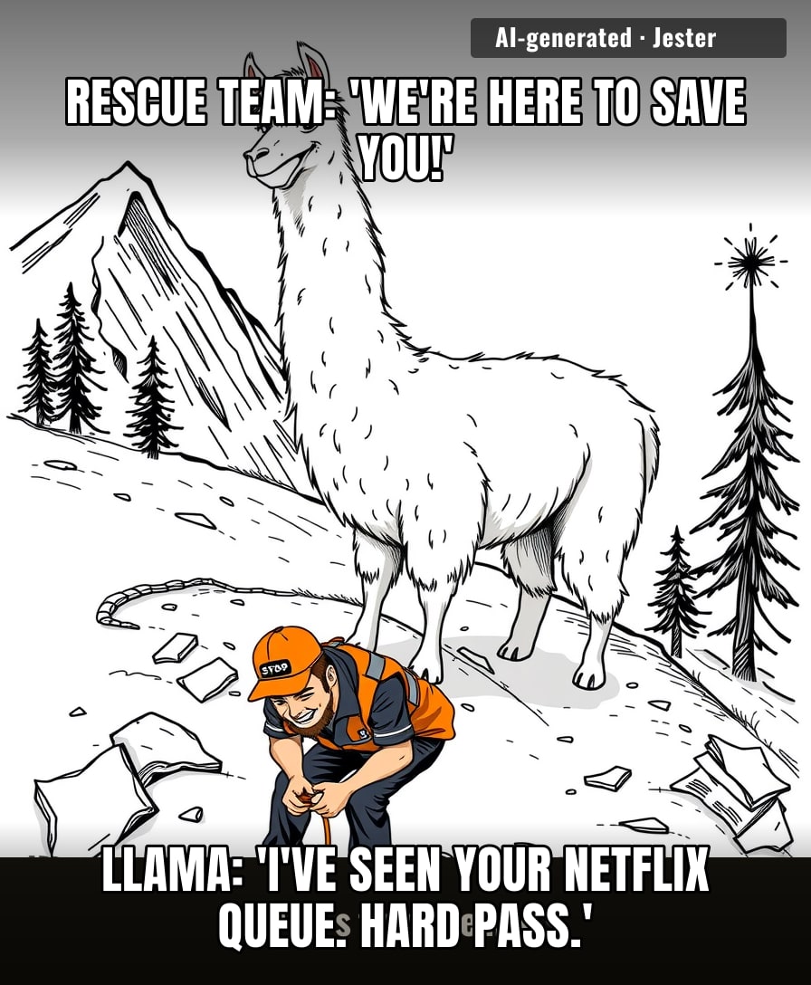 The llama knows freedom is just a trail without a leash.