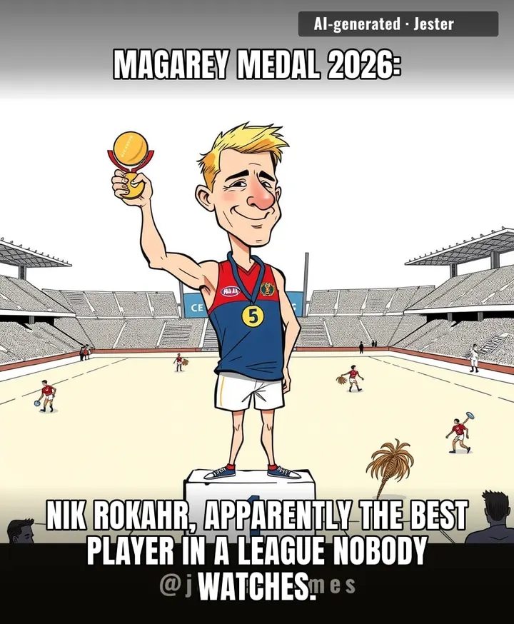 Nik Rokahr just won the Magarey Medal, which is like being named the world's strongest man in a village of one.