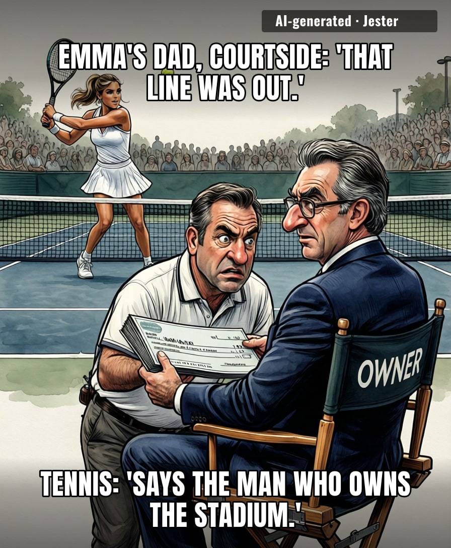 Being born with a golden racket is one thing, but having the umpire's salary in your trust fund is another level of parental interference.