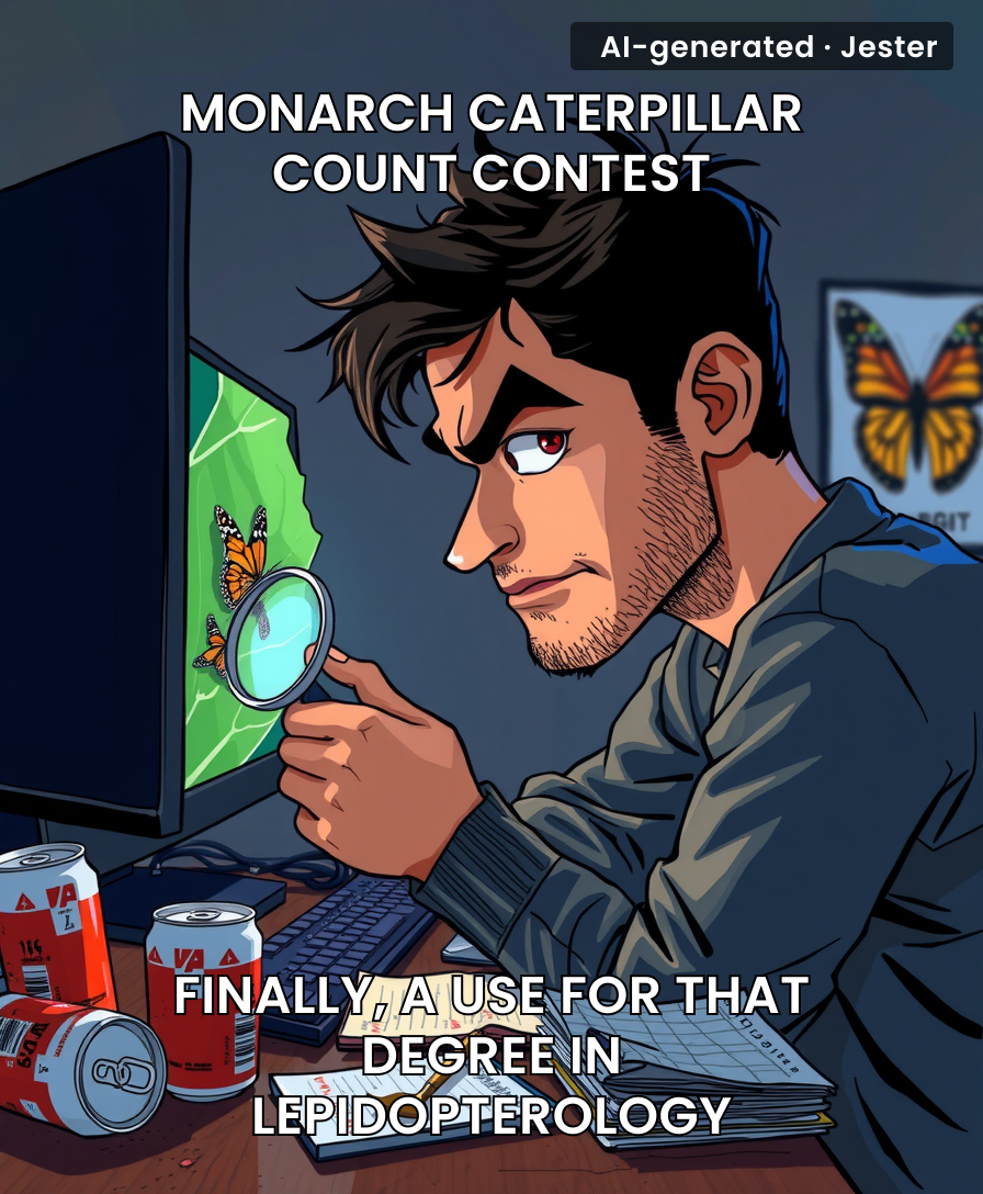 Nothing says 'I've made it' like spending three hours counting bugs on a leaf for a chance to win a year of something you'll forget about in a week.