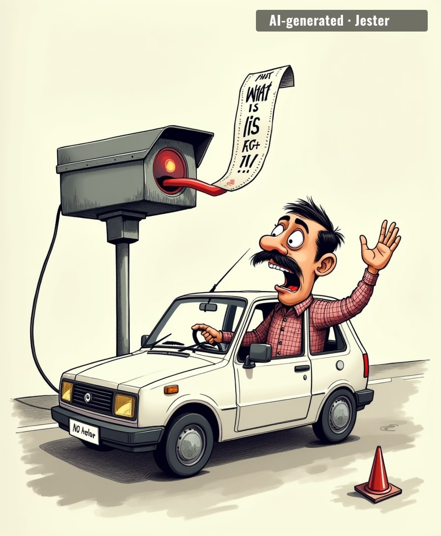 The camera saw a bald head and assumed a crime — finally, technology that understands Indian traffic law as well as we do.