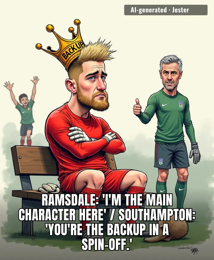 Ramsdale's keeping his spot like I keep my New Year's resolutions: technically still there, nobody believes it.