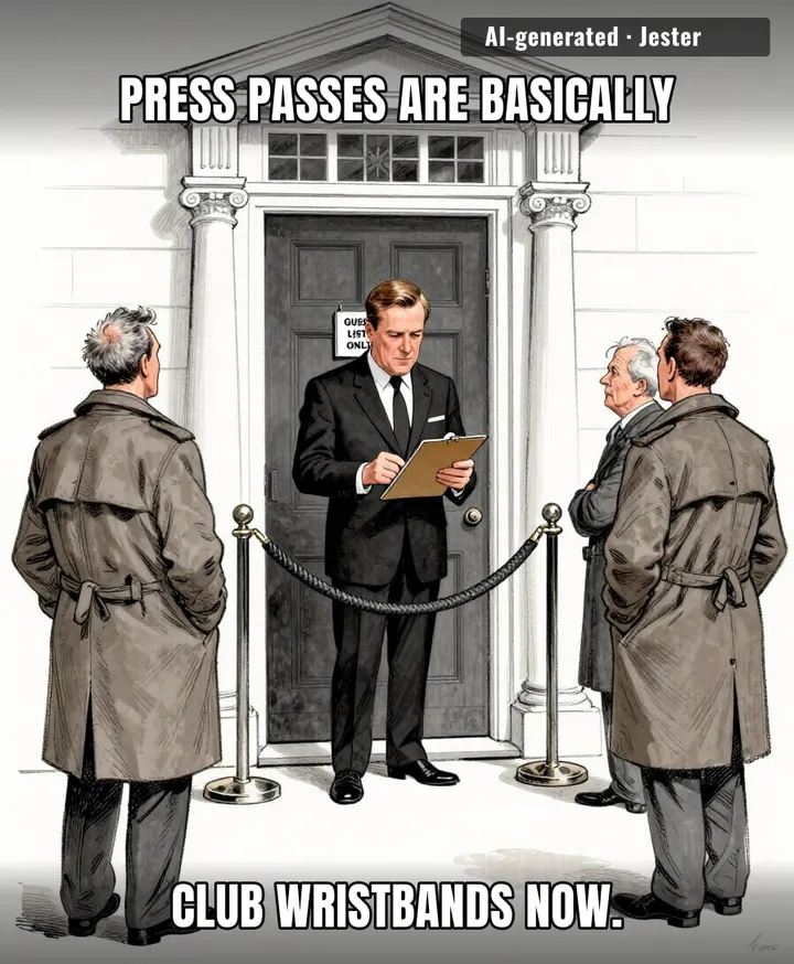 Finally, the White House is being run like a high-end nightclub where the bouncer decides if your reporting has enough 'vibes' to get in.